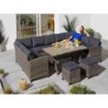 Gartenlounge-Set KONIFERA "Rotterdam" Sitzmöbel-Sets grau Gartenmöbel-Set Outdoor Möbel Polyrattan, Stahl, Tischplatte aus Nonwood Bestseller