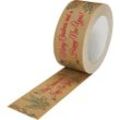 ratioform terra Papier-Packband, Merry Christmas, natur, VE 6 Rollen, Bandbreite 50 mm, ab 10 VE