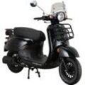 Mofaroller ALPHA MOTORS "Adria" Motorroller & Mofas schwarz Mofas mit Lenkerschloss und Windschild