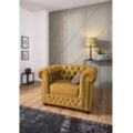 Chesterfield-Sessel HOME AFFAIRE "New Castle Sessel" Sessel Gr. Samtoptik, B/H/T: 104cm x 72cm x 86cm, gelb (mustard) hochwertige Knopfheftung, BTH: 1048672 cm