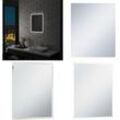 Vidaxl - Badezimmer-Wandspiegel mit LEDs 50x60 cm - Badezimmerspiegel - Badspiegel - Home & Living - Silber