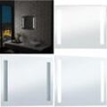 Vidaxl - Badezimmer-Wandspiegel mit LEDs 60x50 cm - Badezimmerspiegel - Badspiegel - Home & Living - Silber