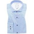 SLIM FIT Performance Shirt in blau bedruckt, blau, 42