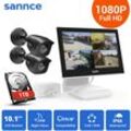 SANNCE Le kit de système de vidéosurveillance de sécurité 4 canaux CCTV prend en charge ONVIF Outdoor 2 caméras - disque dur de 1 To