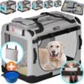 Cadoca® Hundetransportbox faltbar Katzentransportbox Transportbox Autobox Hundebox Box versch. Größen Farbwahl s - Grau