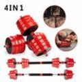 Mucola - Langhantel Kurzhantel 4in1 Set Hantelset verstellbar Gewichte 20 kg Hantel Krafttraining Hantelscheiben Langhantelstange Dumbbell