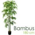 Decovego - Bambus Bambus-Strauch Kunstbaum Kunstpflanze Bambusbaum Baum Künstliche Pflanze Bamboo Künstlich Echtholzstamm Deko Innendekoration 180 cm