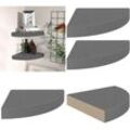 Eck-Schweberegale 2 Stk. Hochglanz-Grau 25x25x3,8 cm mdf - Wandregal - Wandregale - Home & Living - Grau