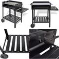 Bbq Grill Säulengrill Standgrill Kohlegrill Barbeque mit 2 Rädern - Grills - bbq - Home & Living - Schwarz