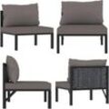 Vidaxl - Sofa-Mittelelement mit Kissen Poly Rattan Anthrazit - Mittelsofa - Mittelsofas - Home & Living - Anthrazit