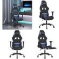 Vidaxl - Gaming-Stuhl mit Massage & Fußstütze Schwarz und Blau Stoff - Gaming-Stuhl - Gaming-Stühle - Home & Living - Blau