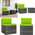 Vidaxl - 2-tlg. Garten-Sofagarnitur aus Paletten mit Kissen Kiefernholz - Garten-Lounge-Set - Garten-Lounge-Sets - Home & Living - Grün