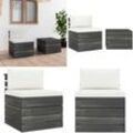 Vidaxl - 2-tlg. Garten-Sofagarnitur aus Paletten mit Kissen Kiefernholz - Garten-Lounge-Set - Garten-Lounge-Sets - Home & Living - Creme