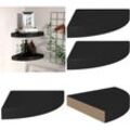 Eck-Schweberegale 2 Stk. Schwarz 25x25x3,8 cm mdf - Wandregal - Wandregale - Home & Living - Schwarz