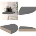 Eck-Schweberegal Hochglanz-Grau 25x25x3,8 cm MDF - Wandregal - Wandregale - Home & Living