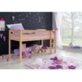 Halbhohes Spielbett ALEX Buche massiv natur lackiert