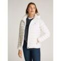 Steppjacke TOMMY HILFIGER "LW PADDED GLOBAL STRIPE JACKET" Gr. L (40), weiß (v) Damen Jacken Kurze mit Brand-Elastiktape an der Kapuze