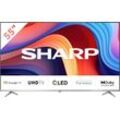 Sharp 4T-C55GPx QLED-Fernseher (139 cm/55 Zoll, 4K Ultra HD, Google TV, Smart-TV, Quantum Dot, QLED, Dolby Atmos, Dolby Vision, HDMI 2.1 mit eARC), silberfarben