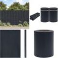 Garten-Sichtschutz 4 Stk. pvc 35x0,19 m Matt-Dunkelgrau - Garten Sichtschutz - Zaunblende - Home & Living - Grau