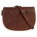 Umhängetasche CLUTY, Damen, Gr. B/H/T: 23cm x 18cm x 11cm onesize, braun (cognac), Leder, vintage, Taschen, echt Leder