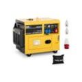 MSW Stromerzeuger Notstromaggregat 3-Phasen Silent Diesel mit Elektrostart 5000W - 7 PS, gelb
