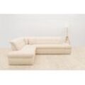 Ecksofa DOMO COLLECTION "Moric L-Form", beige (creme), B:273cm H:80cm T:216cm, 100% Polyester, Sofas, wahlweise mit Bettfunktion und Armlehnenverstellung, auch in Cord