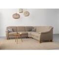 Ecksofa HOME AFFAIRE "Caldera L-Form" Sofas Gr. B/T: 270cm x 250cm, Easy care, langer Schenkel links, mit Kopfteilverstellung-mit Bettfunktion-mit Schubkasten, grau (taupe) Federkern, wahlweise mit Kopfteilverstellung, Bettfunktion, Bettkasten