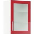 Glashängeschrank IMPULS KÜCHEN ""Turin", Breite/Höhe: 50 oder 60/72,3 cm", rot (rot hochglanz), B:50cm H:72,3cm T:34,5cm, Holzwerkstoff, Glas, Schränke, vormontiert, mit Glasdrehtür, mit verstellbarem Glasfachboden