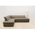 Ecksofa DOMO COLLECTION "Moric L-Form", braun (schlamm), B:273cm H:80cm T:216cm, 100% Polyester, Sofas, wahlweise mit Bettfunktion und Armlehnenverstellung, auch in Cord