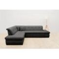 Ecksofa DOMO COLLECTION "Moric L-Form", grau, B:273cm H:80cm T:216cm, 100% Polyester, Sofas, wahlweise mit Bettfunktion und Armlehnenverstellung, auch in Cord