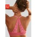 Schalen-BH LASCANA "Premium Dessous", Damen, Gr. 70, Cup F, lila (himbeere), Spitze, Obermaterial: 85% Polyamid (TACTEL), 15% Elasthan (LYCRA), klassisch, BHs, mit wunderschönem Spitzenrücken und Vorderverschluss, Dessous