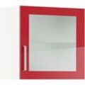 Glashängeschrank IMPULS KÜCHEN ""Turin", Breite/Höhe: 50 oder 60/57,9 cm", rot (rot hochglanz), B:60cm H:57,9cm T:34,5cm, Holzwerkstoff, Glas, Schränke, vormontiert, mit Glasdrehtür, mit verstellbarem Glasfachboden