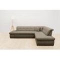 Ecksofa DOMO COLLECTION "Moric L-Form", braun (schlamm), B:273cm H:80cm T:216cm, 100% Polyester, Sofas, wahlweise mit Bettfunktion und Armlehnenverstellung, auch in Cord