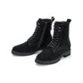 Veloursleder-Boots - Schwarz - Gr.: 39