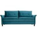 Design-Sofa aus Samt Petrolblau 3 Plätze CLIFF