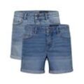 Noisy may Jeansshorts Damen Shorts BeLucky Regular Fit Basic Hotpants mit Stretch, blau