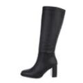 Ital-Design Damen Freizeit High-Heel-Stiefel Blockabsatz High-Heel Stiefel in Schwarz, schwarz