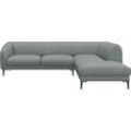 Ecksofa FLEXLUX "Belle Designsofa, L-Form, B/T 268/209 cm", blau (sky blau), B:268cm H:74cm T:209cm, 62% Polyester/17%Cotton/14%Viscose/7%linen, Sofas, Skandinavisches Design, In hochwertiger Verarbeitung