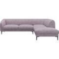 Ecksofa FLEXLUX "Belle Designsofa, L-Form, B/T 268/209 cm", lila (soft lavende), B:268cm H:74cm T:209cm, 85% Polyester/15%Polyamide, Sofas, Skandinavisches Design, In hochwertiger Verarbeitung