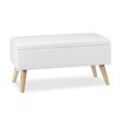 relaxdays Sitztruhe 10025734_49 weiß Holz 80,0 cm