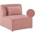 Mittelstück für Sofa Rosa Polsterbezug aus Cord mit Rückenlehne Modernes Retro Design Wohn- und Arbeitszimmer Flur Diele Salon Möbel