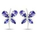 Paar Ohrstecker VIRA JEWELS "925-Sterling Silber rhodiniert Glänzend Tansanit violett" Ohrringe Gr. ONE-SIZE, 1,16 ct, Silber 925 (Sterlingsilber), weiß (weiß, violett) Damen