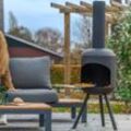 RedFire Gartenkamin mit BBQ-Grill Fuego Groß Schwarz 84081