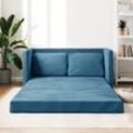 vidaXL Bodensofa mit Schlaffunktion Blau 122x204x55 cm Samt 353962