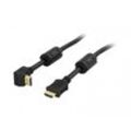 Deltaco Abgewinkelt HDMI Kabel High Speed with Ethernet - Schwarz - 5m HDMI-1050V