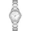 Quarzuhr MICHAEL KORS "SAGE 31 mm", silber (silberfarben), Armbanduhren, Damen, Armbanduhr, Damenuhr, Perlmutt-Zifferblatt, Edelstahlarmband