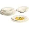 Tafelservice SELTMANN WEIDEN "Teller Set, Geschirr-Set Zoè", beige (creme), 12 tlg., Porzellan, Porzellan, Geschirr-Sets, zeitlose Formensprache, Made in Germany, 12 Teile, für 6 Personen