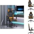 Vidaxl - Gaming-Sessel - Living Gaming-Stuhl mit Massagefunktion Schwarz und Orange Stoff - Gelb