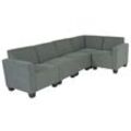 Modular Sofa-System Couch-Garnitur Moncalieri 5, Stoff/Textil ~ grau