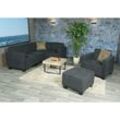 Modular Sofa-System Couch-Garnitur Moncalieri 4-1-1, Stoff/Textil ~ anthrazit-grau